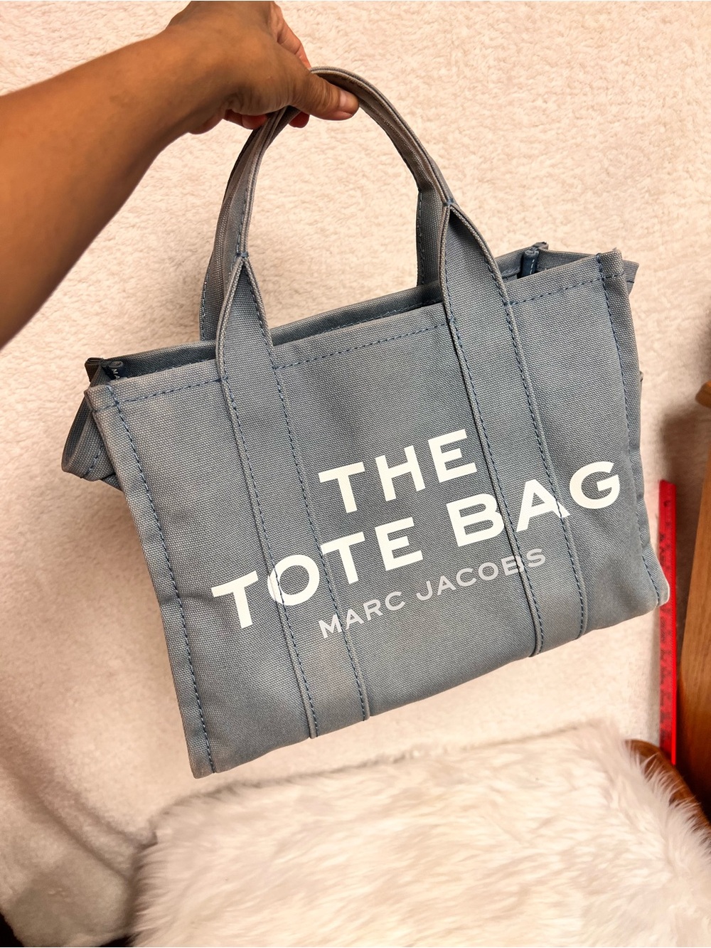 Marc Jacobs Slate Blue Canvas 'The Tote Bag' - Picture 15 of 15